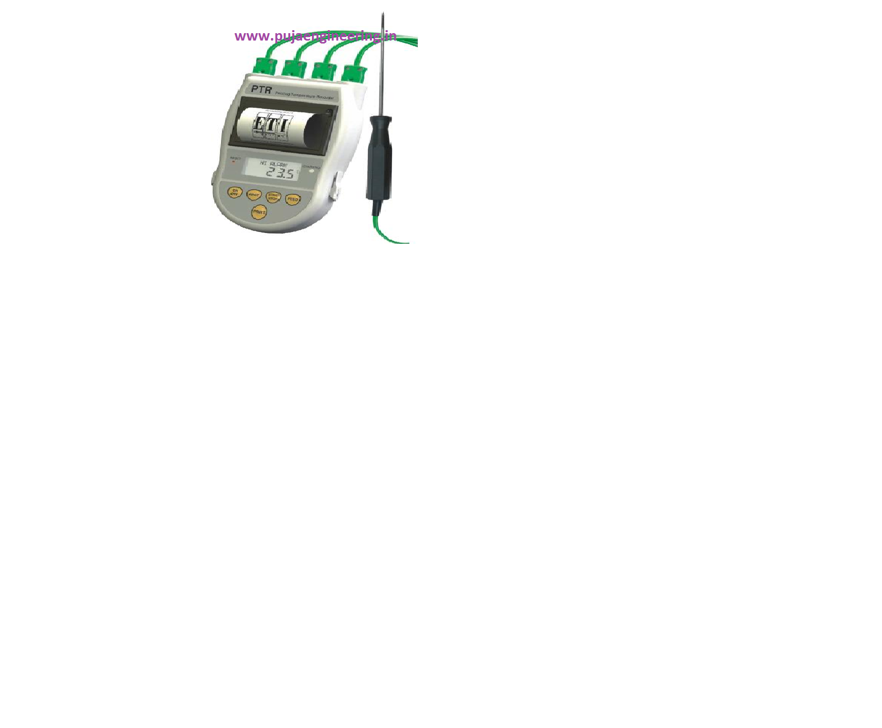 Printing Temperature Recorder 4 channel Interchangeable Thermocouples