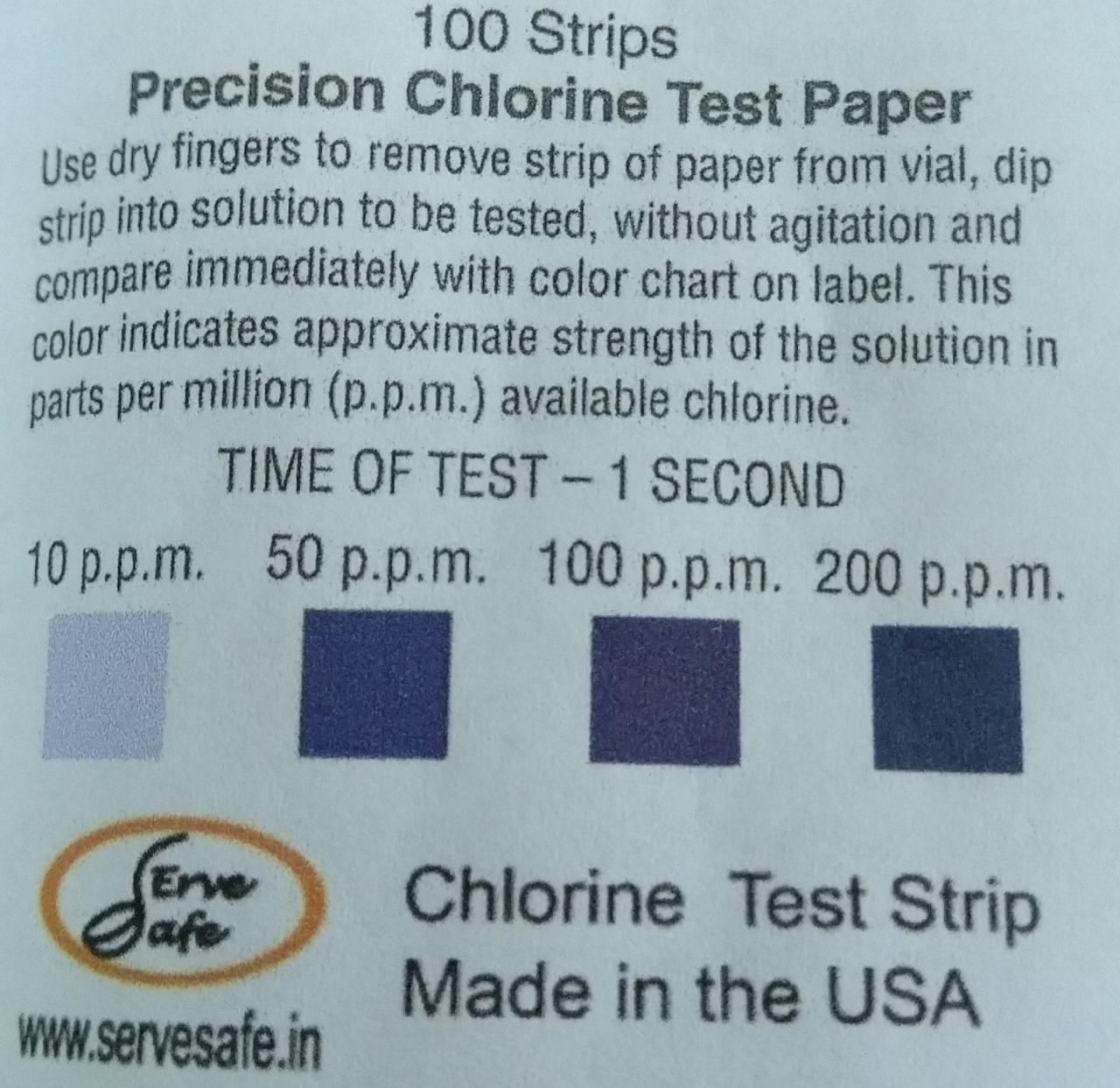 Chlorine Test Strips Vial of 100 Strips to check Strength of Sanitizer Solution - Image 5