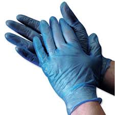 Blue Vinyl Disposable Gloves - Image 3